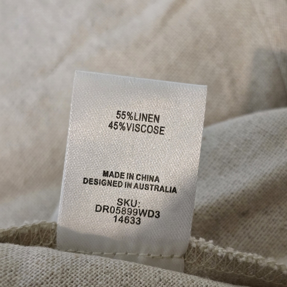 Meshki Loz Tie Back Linen Mini Dress In Natural L - Picture 6 of 16